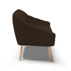 Namoradeira 02 Lugares Giovana Suede Pés Palito Natural D03 -