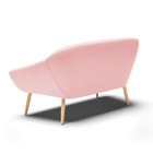 Namoradeira 02 Lugares Giovana Suede Pés Palito Natural D03 -