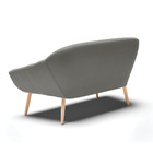 Namoradeira 02 Lugares Giovana Suede Pés Palito Natural D03 -