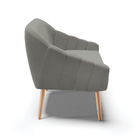 Namoradeira 02 Lugares Giovana Suede Pés Palito Natural D03 -