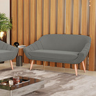 Namoradeira 02 Lugares Giovana Suede Pés Palito Natural - D'r