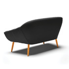 Namoradeira 02 Lugares Giovana Suede Preto Pés Palito Castanh