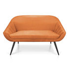 Namoradeira 02 Lugares Giovana Suede Telha Pés Palito De Ferr