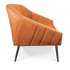 Namoradeira 02 Lugares Giovana Suede Telha Pés Palito De Ferr