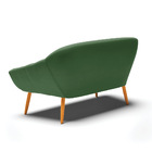 Namoradeira 02 Lugares Giovana Suede Verde Pés Palito Castanh