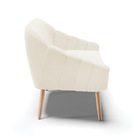 Namoradeira 02 Lugares Giovana Veludo Bege Pés Palito Natural