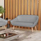 Namoradeira 02 Lugares Giovana Veludo Grafite A131 Luxo Pés P