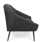 Namoradeira 02 Lugares Giovana Veludo Grafite Pés Palito De F