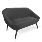 Namoradeira 02 Lugares Giovana Veludo Grafite Pés Palito De F