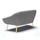 Namoradeira 02 Lugares Giovana Veludo Luxo Grafite A131 Pés P