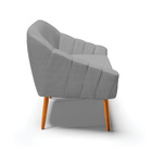 Namoradeira 02 Lugares Giovana Veludo Luxo Grafite A131 Pés P