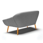 Namoradeira 02 Lugares Giovana Veludo Luxo Pés Palito Castanh