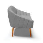 Namoradeira 02 Lugares Giovana Veludo Luxo Pés Palito Castanh