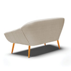 Namoradeira 02 Lugares Giovana Veludo Luxo Pés Palito Castanh