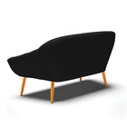 Namoradeira 02 Lugares Giovana Veludo Luxo Pés Palito Castanh