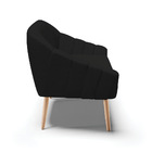 Namoradeira 02 Lugares Giovana Veludo Luxo Pés Palito Natural