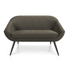 Namoradeira 02 Lugares Giovana Veludo Marrom Rato Pés Palito