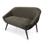 Namoradeira 02 Lugares Giovana Veludo Marrom Rato Pés Palito