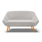 Namoradeira 02 Lugares Giovana Veludo Pés Palito Castanho D03