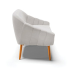 Namoradeira 02 Lugares Giovana Veludo Pés Palito Castanho D03