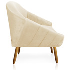 Namoradeira 02 Lugares Giovana Veludo Pés Palito Castanho D03