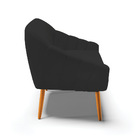 Namoradeira 02 Lugares Giovana Veludo Pés Palito Castanho D03