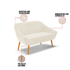 Namoradeira 02 Lugares Giovana Veludo Pés Palito Castanho D03