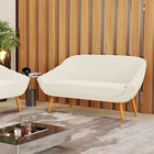 Namoradeira 02 Lugares Giovana Veludo Pés Palito Castanho D03