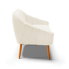 Namoradeira 02 Lugares Giovana Veludo Pés Palito Castanho D03