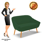 Namoradeira 02 Lugares Giovana Veludo Pés Palito Castanho D03