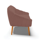 Namoradeira 02 Lugares Giovana Veludo Pés Palito Castanho D03