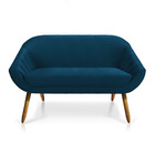 Namoradeira 02 Lugares Giovana Veludo Pés Palito Castanho - D