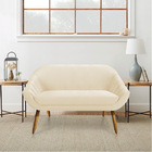 Namoradeira 02 Lugares Giovana Veludo Pés Palito Castanho - D