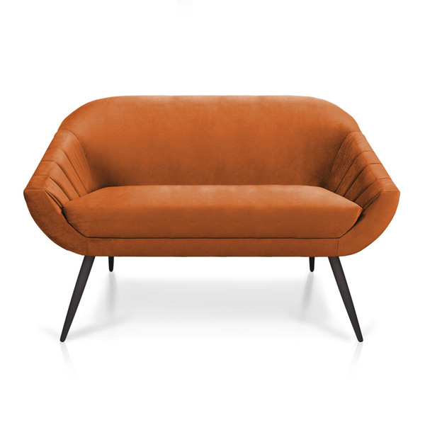 Namoradeira 02 Lugares Giovana Veludo Pés Palito De Ferro - D