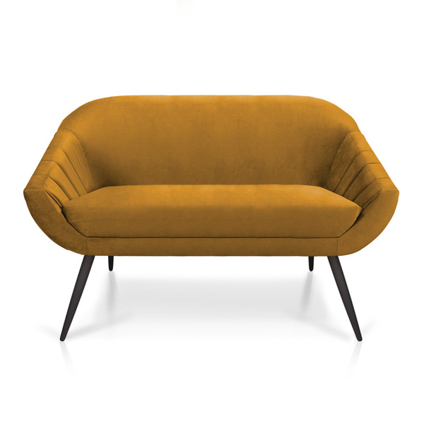 Namoradeira 02 Lugares Giovana Veludo Pés Palito De Ferro - D