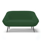 Namoradeira 02 Lugares Giovana Veludo Pés Palito De Ferro - D