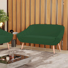 Namoradeira 02 Lugares Giovana Veludo Pés Palito Natural D03