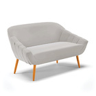 Namoradeira 02 Lugares Giovana Veludo Pés Palito Natural D03