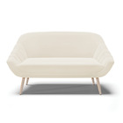 Namoradeira 02 Lugares Giovana Veludo Pés Palito Natural - D'