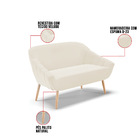 Namoradeira 02 Lugares Giovana Veludo Pés Palito Natural - D'