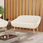 Namoradeira 02 Lugares Giovana Veludo Pés Palito Natural - D'