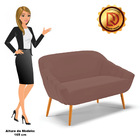 Namoradeira 02 Lugares Giovana Veludo Rosê Pés Palito Castanh