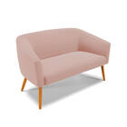 Namoradeira 02 Lugares Giovana Veludo Rosê Pés Palito Castanh