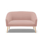 Namoradeira 02 Lugares Giovana Veludo Rosê Pés Palito Natural