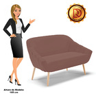 Namoradeira 02 Lugares Giovana Veludo Rosê Pés Palito Natural