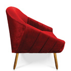 Namoradeira 02 Lugares Giovana Veludo Vermelho Pés Palito Cas