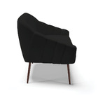 Namoradeira 02 Lugares Giovanas Linho Preto A79 Pés Palito De