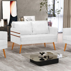 Namoradeira 02 Lugares Mari Corano Branco Pés Palito Castanho