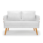 Namoradeira 02 Lugares Mari Corano Pés Palito Castanho D03 -