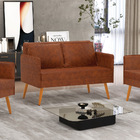 Namoradeira 02 Lugares Mari Corano Pés Palito Castanho D03 -